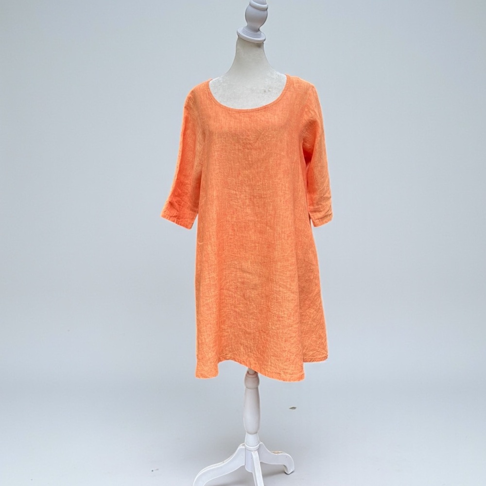 Bryn Walker 100% Linen Oversized Tunic Dress in Peach Size XXS